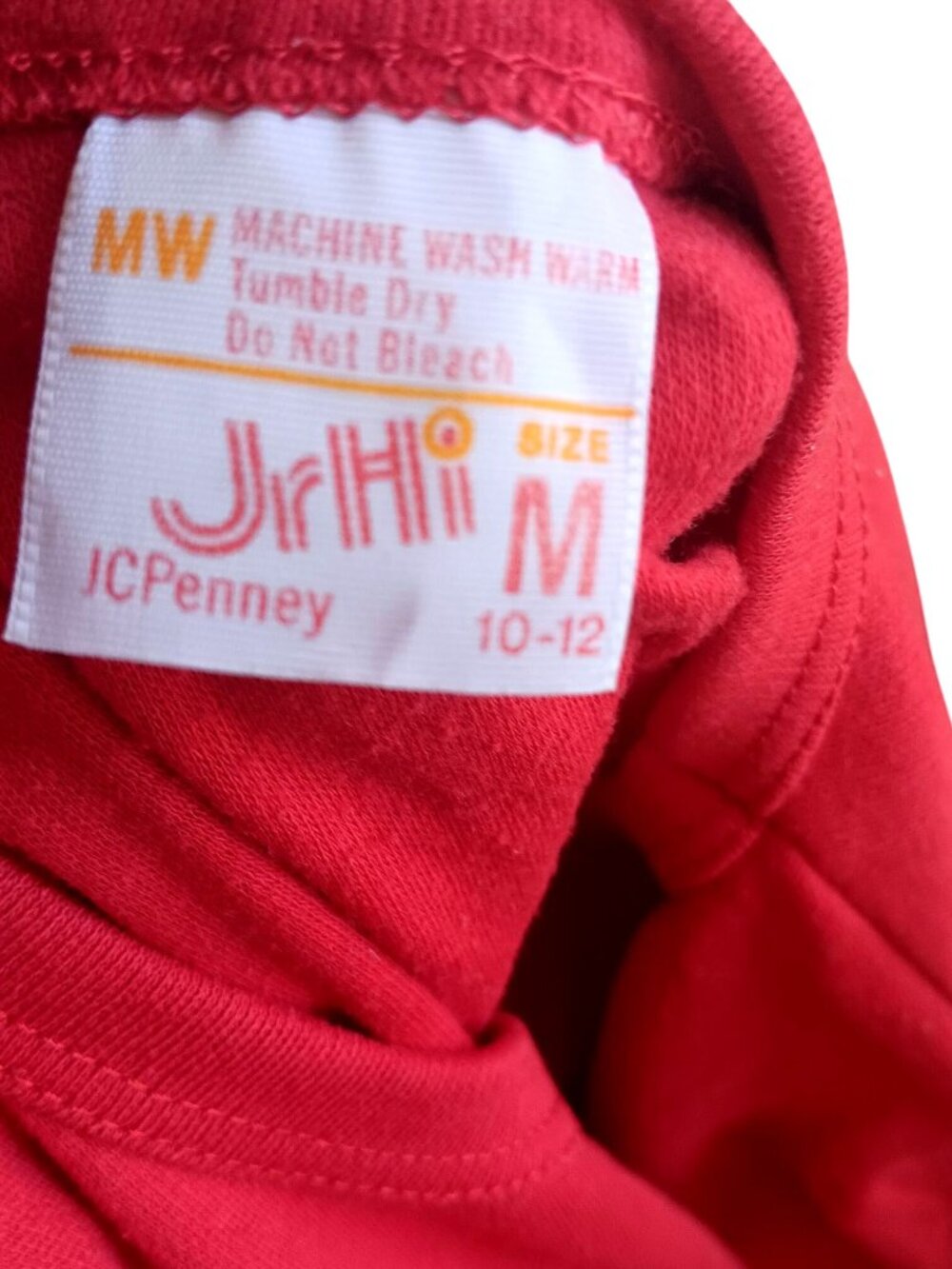 True Vintage T-Shirt XS JCPenney Jr Hi Red Single Stitch 3/4 Sleeve Crew Neck